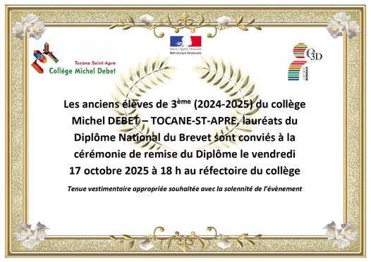 Affiche Invitation remise de diplome 2025